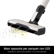 Caratteristica Maxi spazzola per parquet con LED
